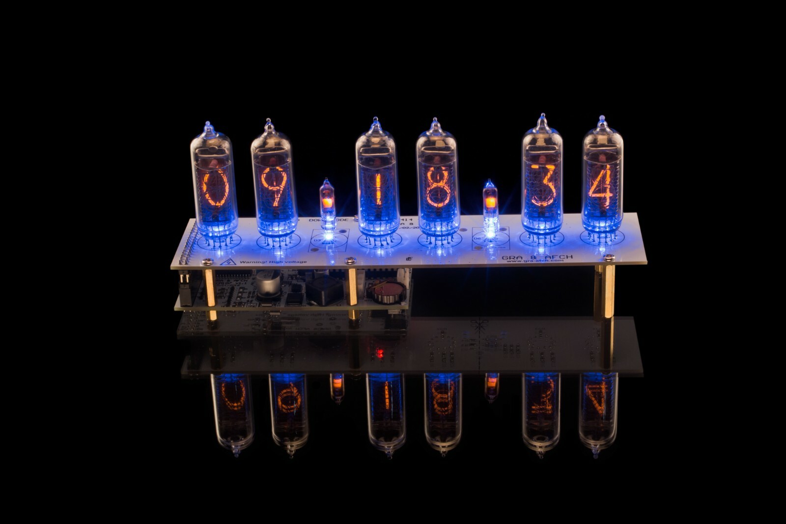 IN-14 DIY KIT Nixie Tubes Clock LED RGB USB Musical 12/24 Hour Form – WITH TUBES