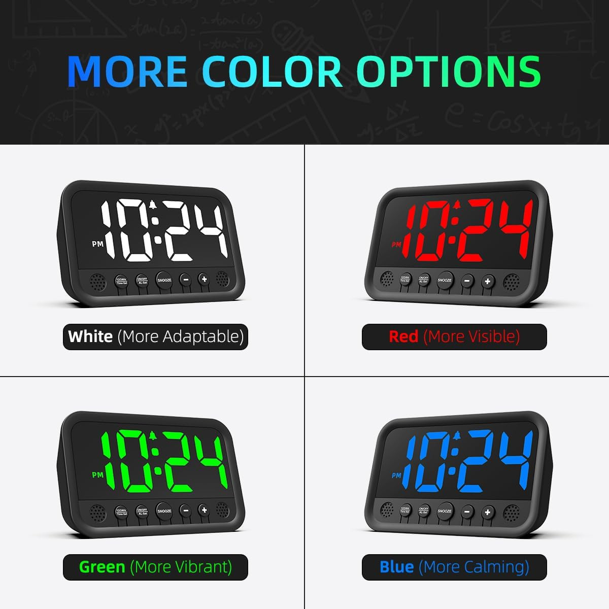 Small LED Digital Clock for Bedroom, Loud Alarm Clock for Heavy Sleepers Adults,