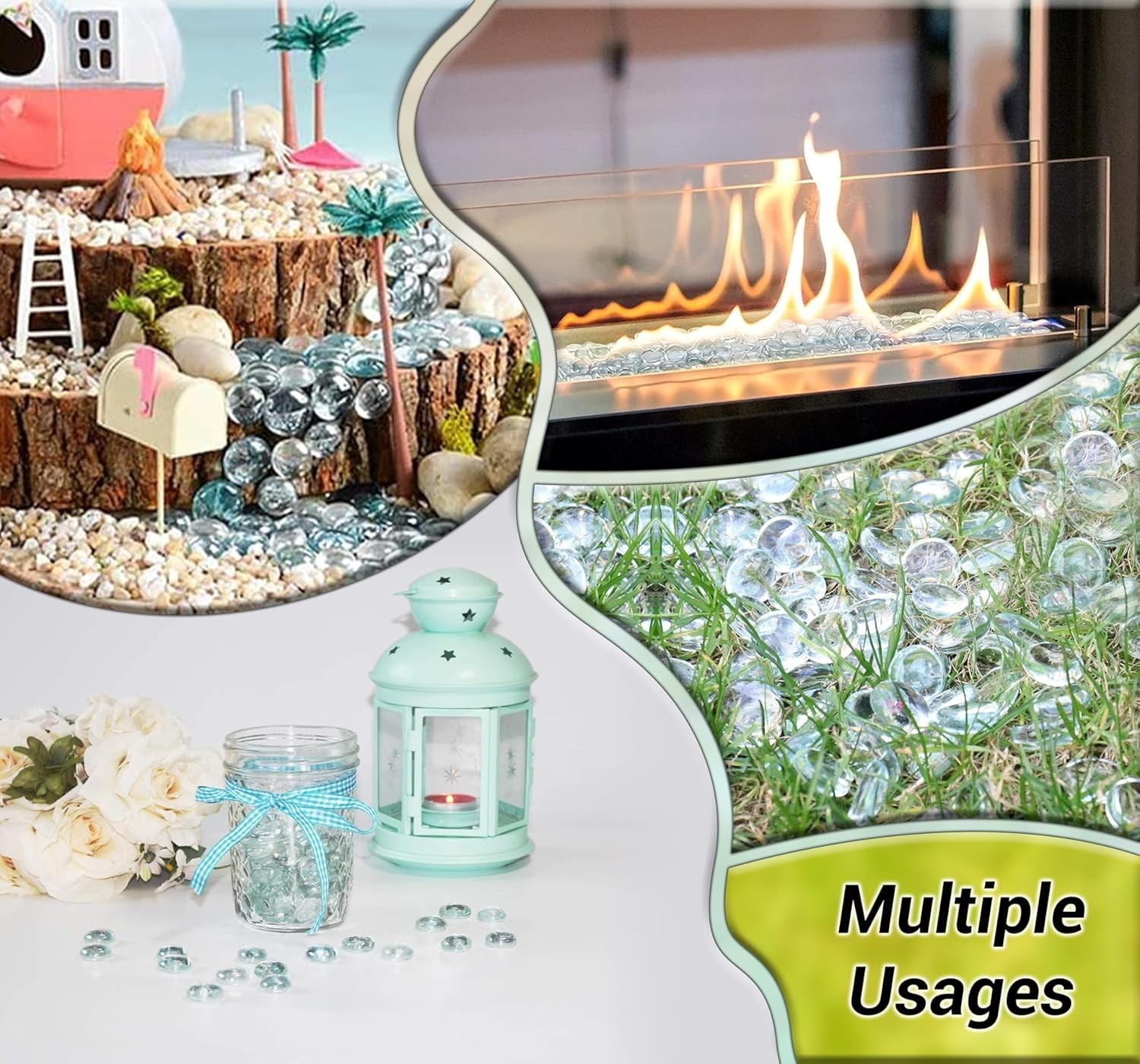 Elegant 5 LB Clear Pebbles for Vases – 400 Multi-Purpose Glass Gems for Events