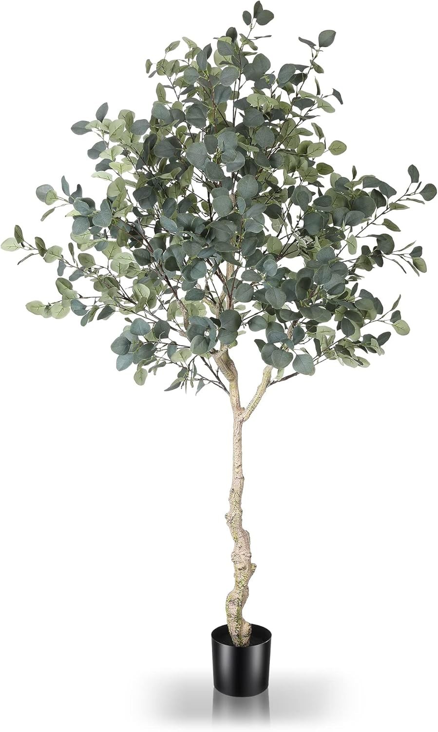 6ft Artificial Eucalyptus Tree in Plastic Nursery Pot, Tall Faux Eucalyptus