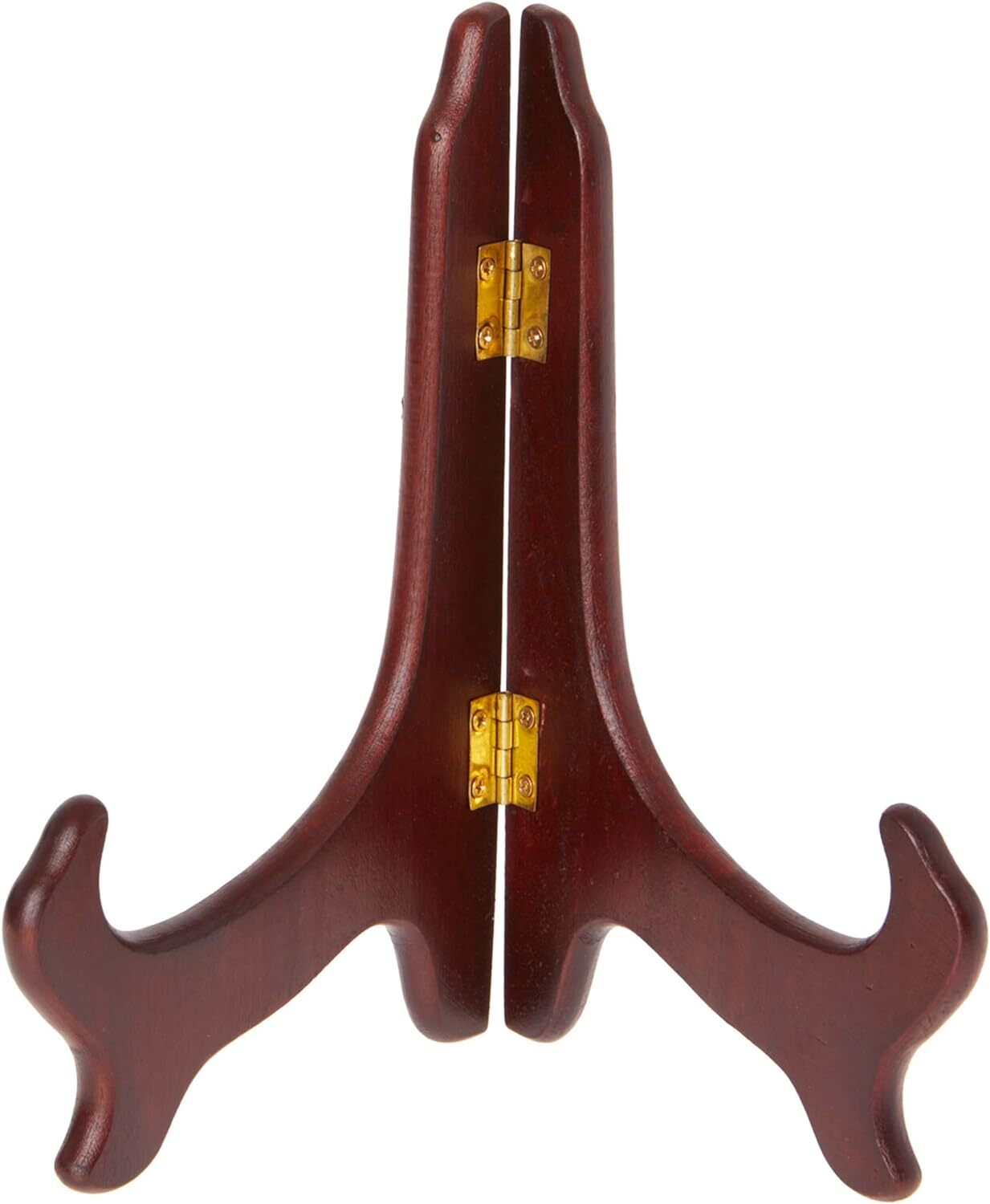 Bard&rsquo;s Hinged Dark Wood Plate Stand, 7&Prime; H x 6&Prime; W x 4.25&Prime; D (For Brown