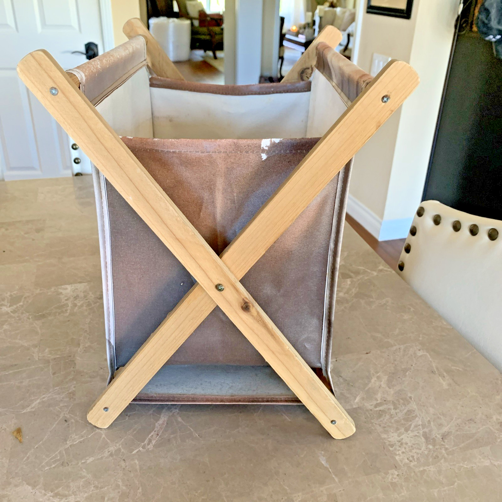Marilyn Monroe Print Canvas & Wood Folding Magazine Rack Knitting Storage Bin