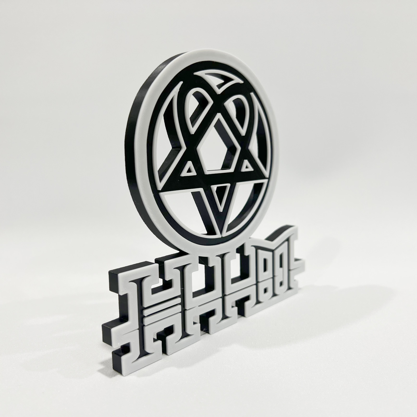 HIM Band Heartagram 3D Printed Sign – Gothic Rock Display Plaque Gift for Fans