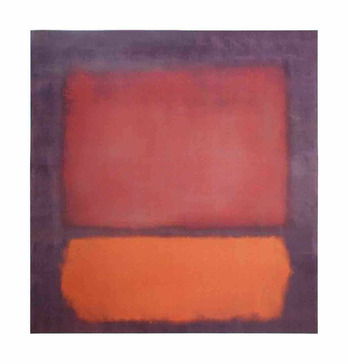 MARK ROTHKO Untitled (1962) 47&Prime; x 45&Prime; Poster 1998 Modernism Red, Orange, Purple