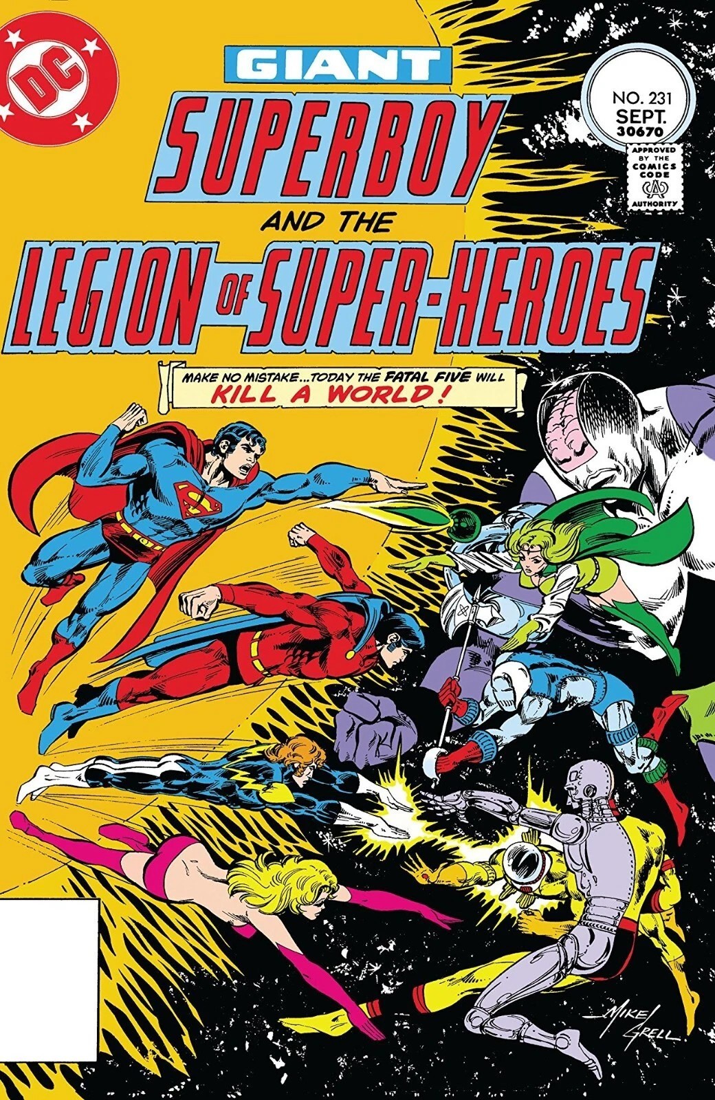 SUPERBOY AND THE LEGION OF SUPER-HEROES #231 COMIC BOOK COVER Poster 16&Prime;x24&Prime;