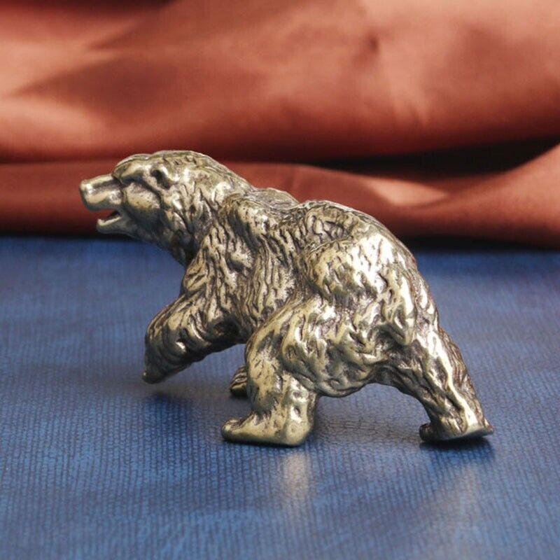 Solid Brass Bear Figurine Statue Animal Figurines Toy House Desktop Decoration