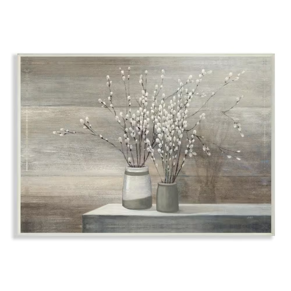 12.5 In. X 18.5 In. « Pussy Willow Still Life » by Wild Apple Printed Wood Wall Ar