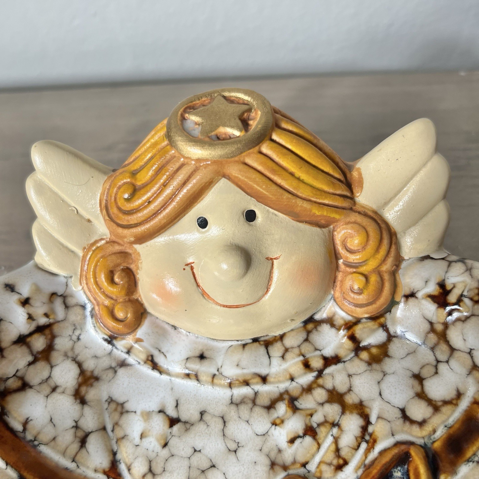 Vintage Angel Ceramic Catchall Trinket Dish Spoon Rest Soap Dish Holiday Decor