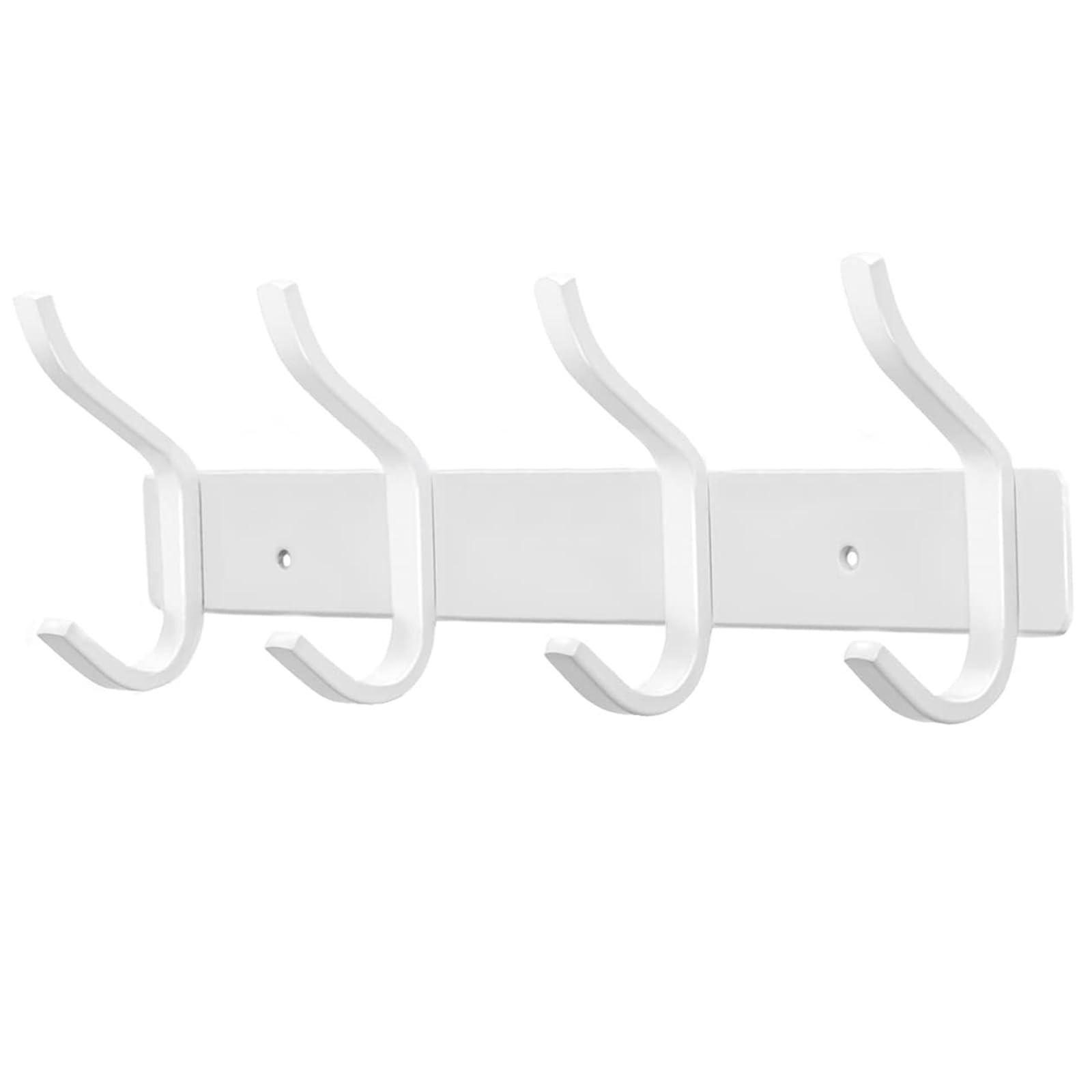 Coat Hanger Wall Mount, 12 Inch Coat Hooks Wall Mount with 4 Hooks, White Wal…