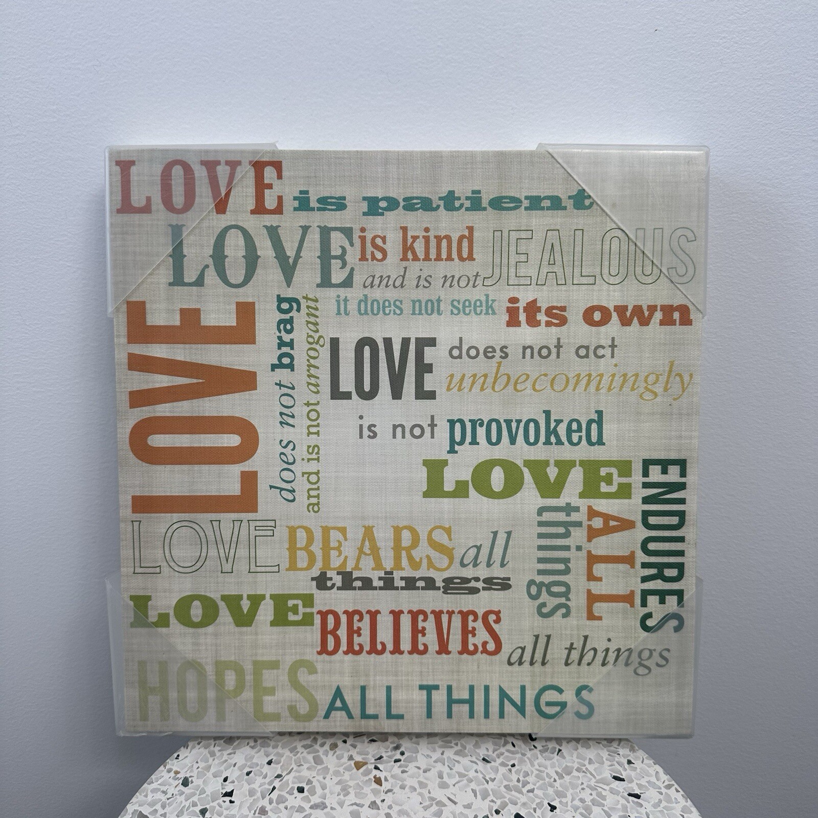 NEW Lot 26 Studios Home Decor Printed Canvas Sign Multicolor Love Statements