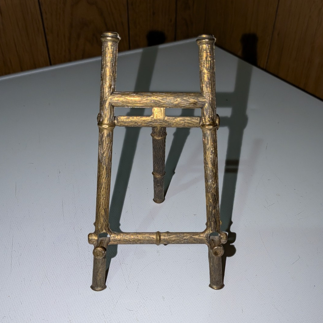 Vintage brass faux bamboo easel Made in Italy