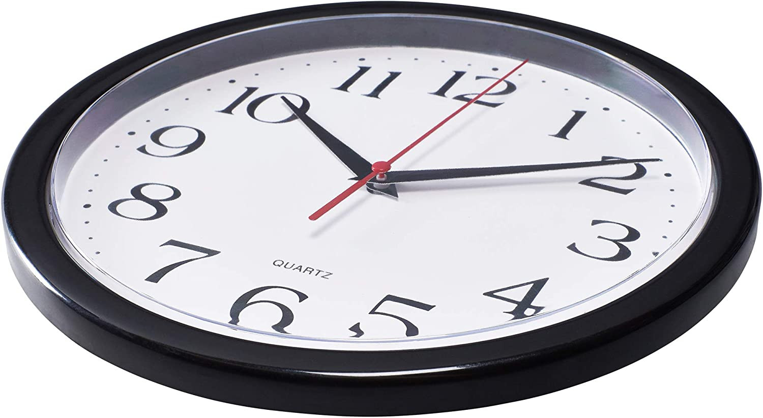 Silent Black Wall Clock – 10 Inch Quality Quartz, Non-Ticking Design