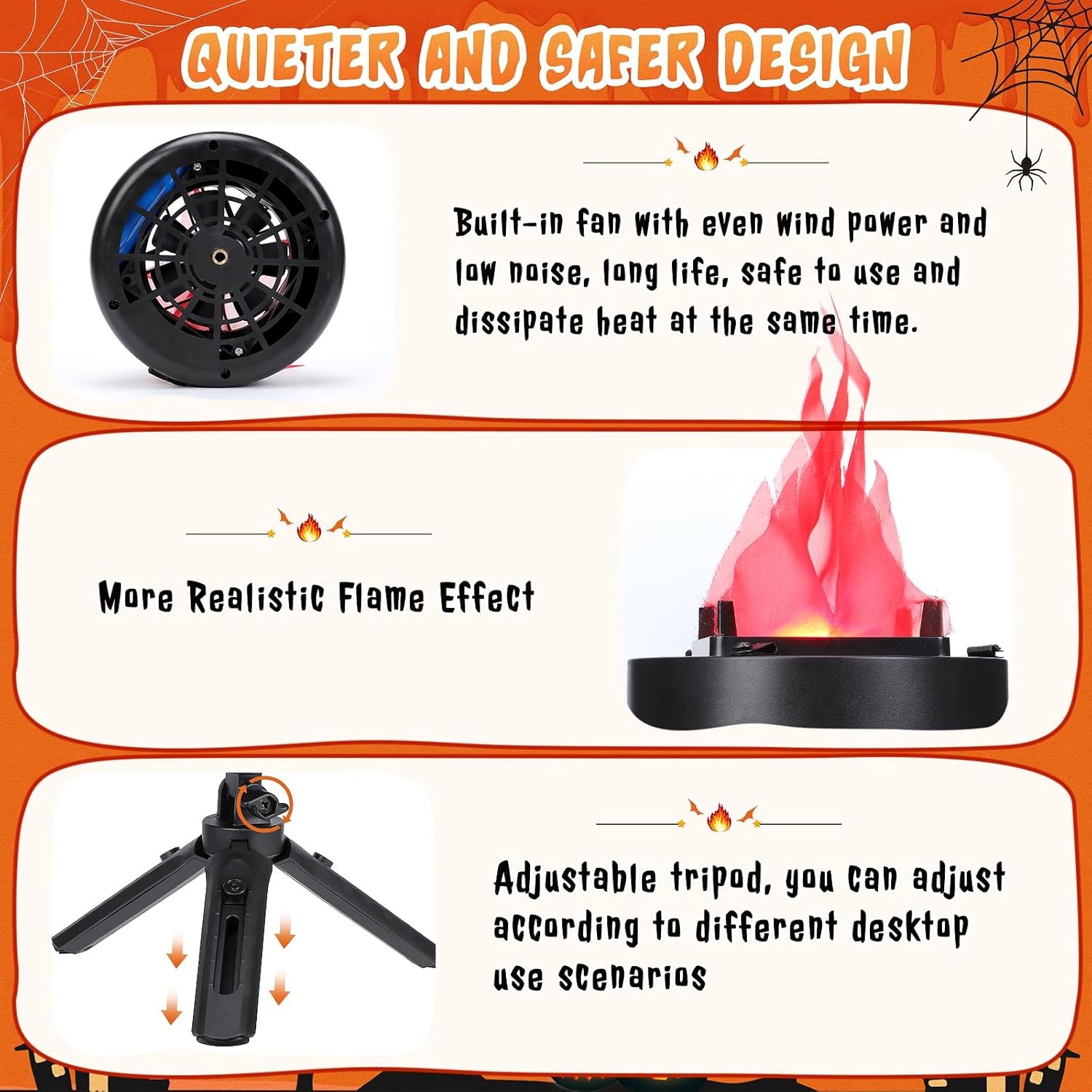 Electric Fake Fire Flame Light 3D Campfire Lamp Halloween Christmas Party Decor.