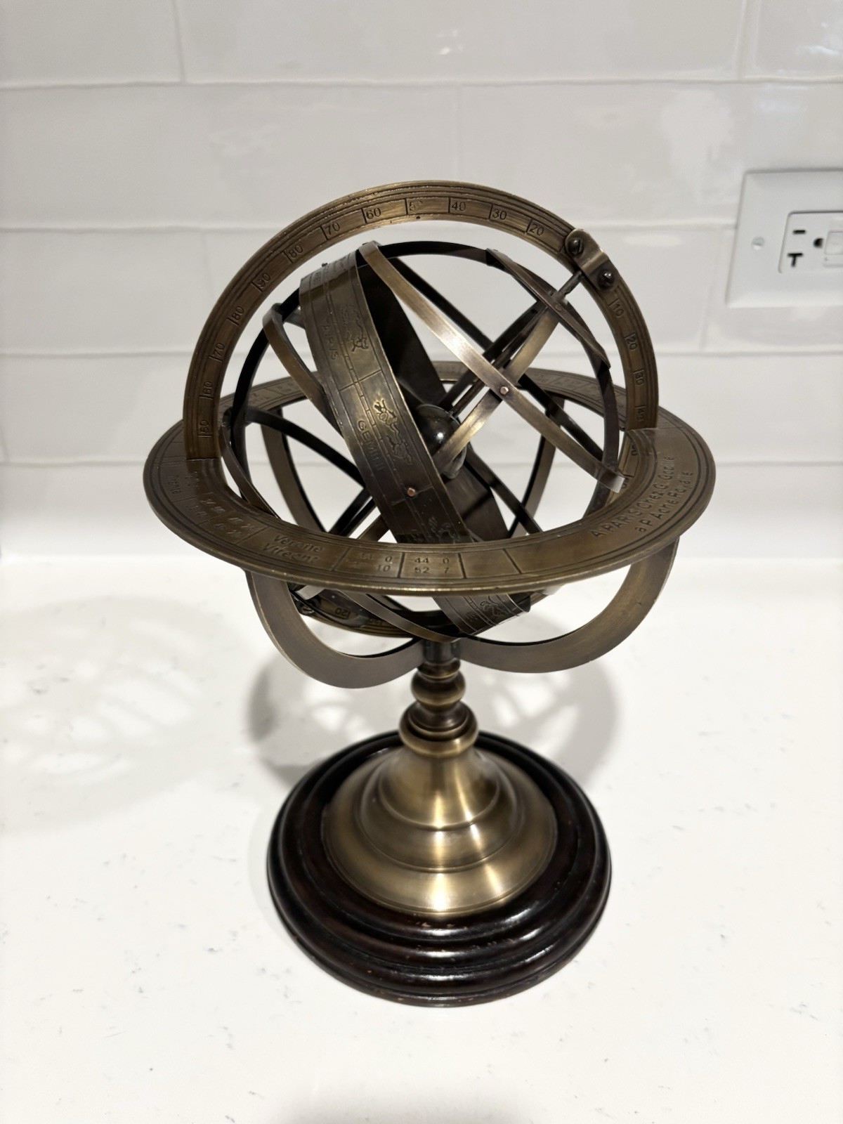 Bombay Nautical Antique Style Brass Armillary Zodiac Sphere Astrology Globe 11&Prime;