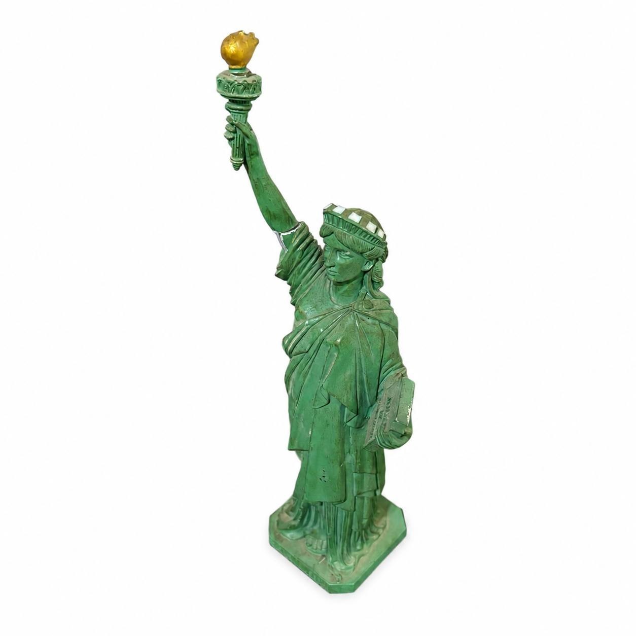 Statue of Liberty Figurine Green Resin Souvenir Home Office Decor 26 cm