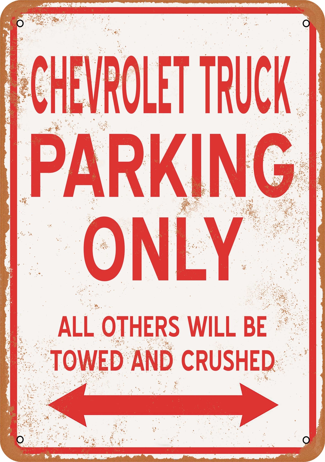 Metal Sign – CHEVROLET TRUCK PARKING ONLY – Vintage Look