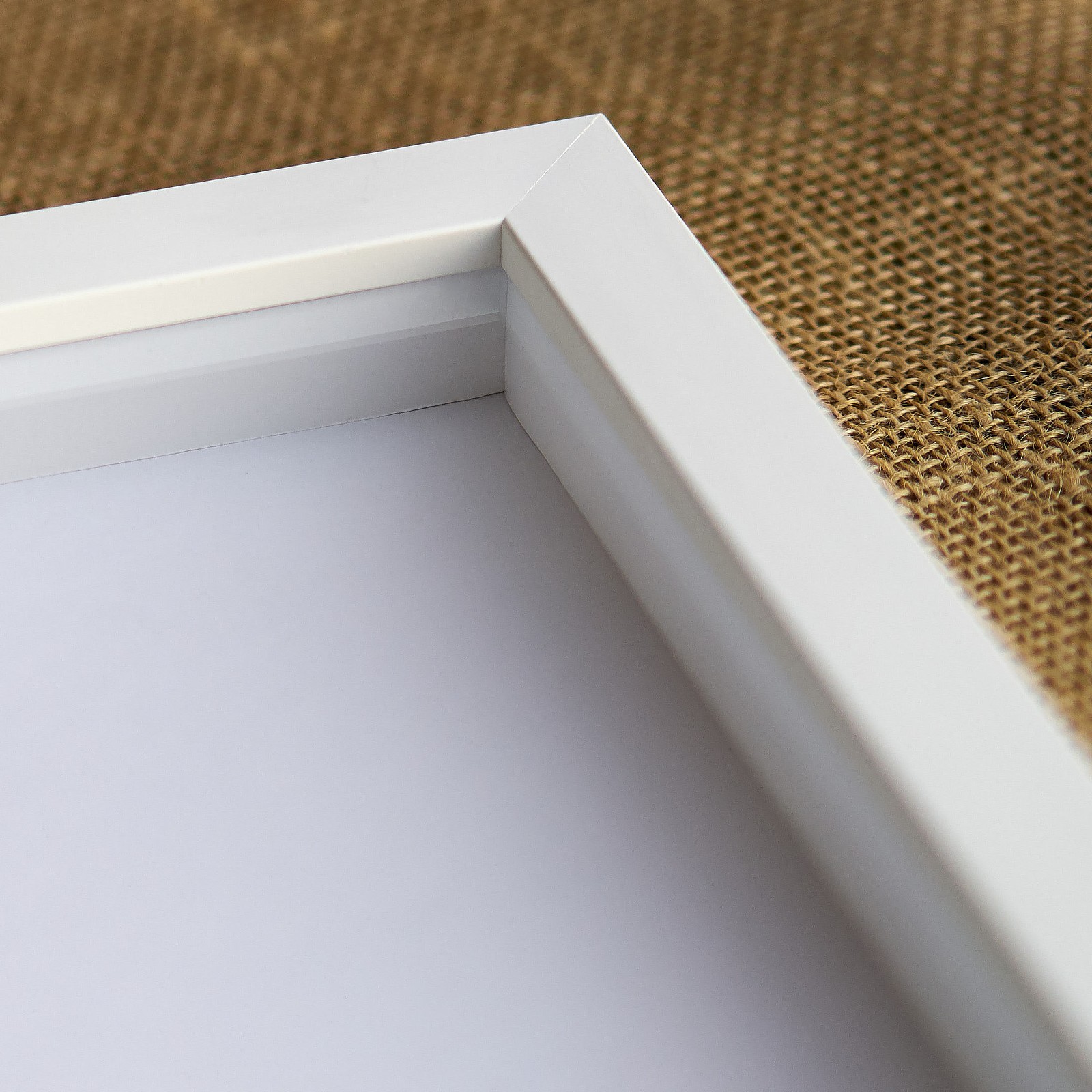 White 13×34 Wood Shadow Box with White Acid-Free Backing 3/4&Prime; Usable Depth
