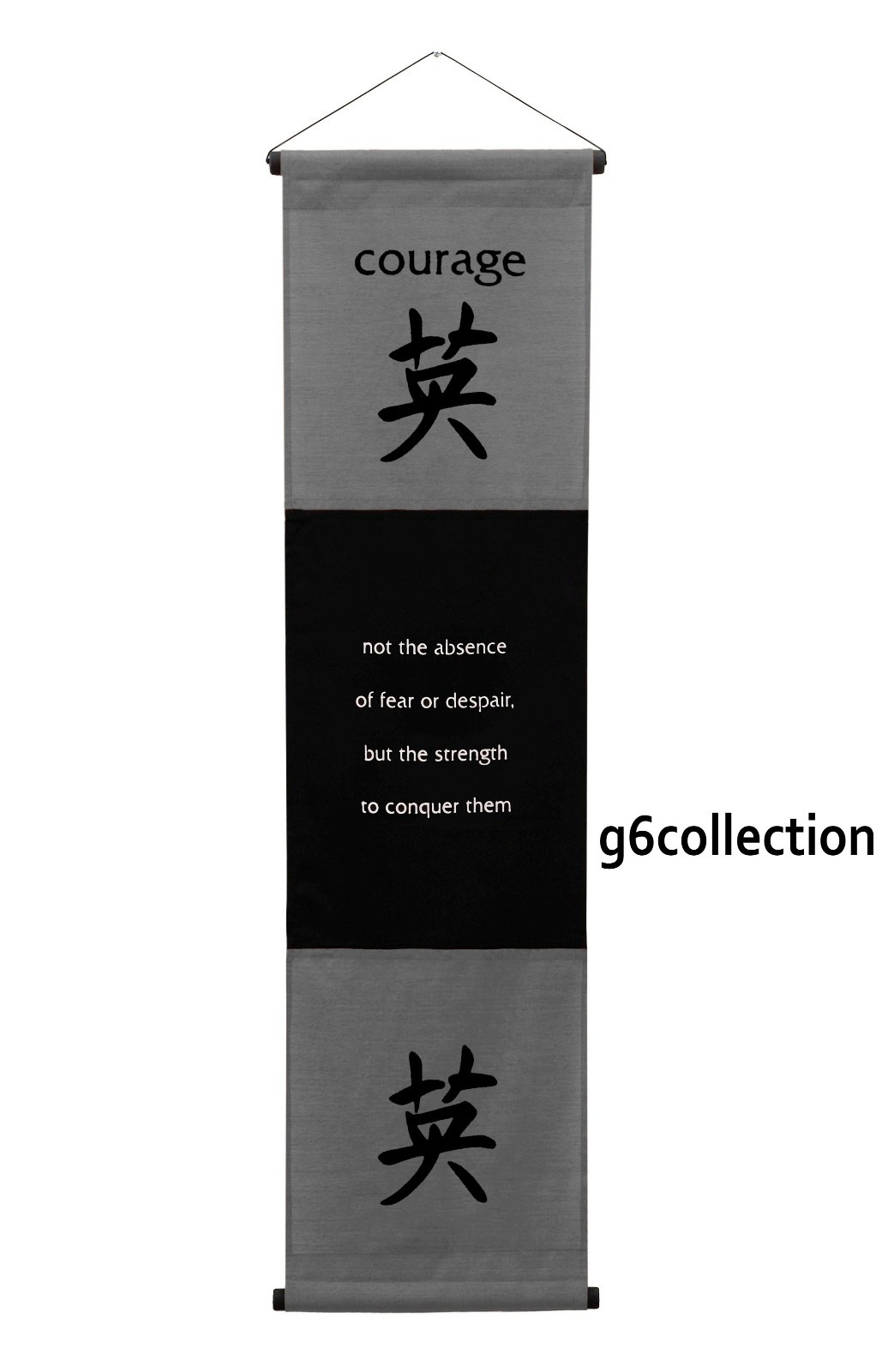 Inspirational Quote Wall Scroll Tapestry « Courage » Motivational Yoga Banner Art