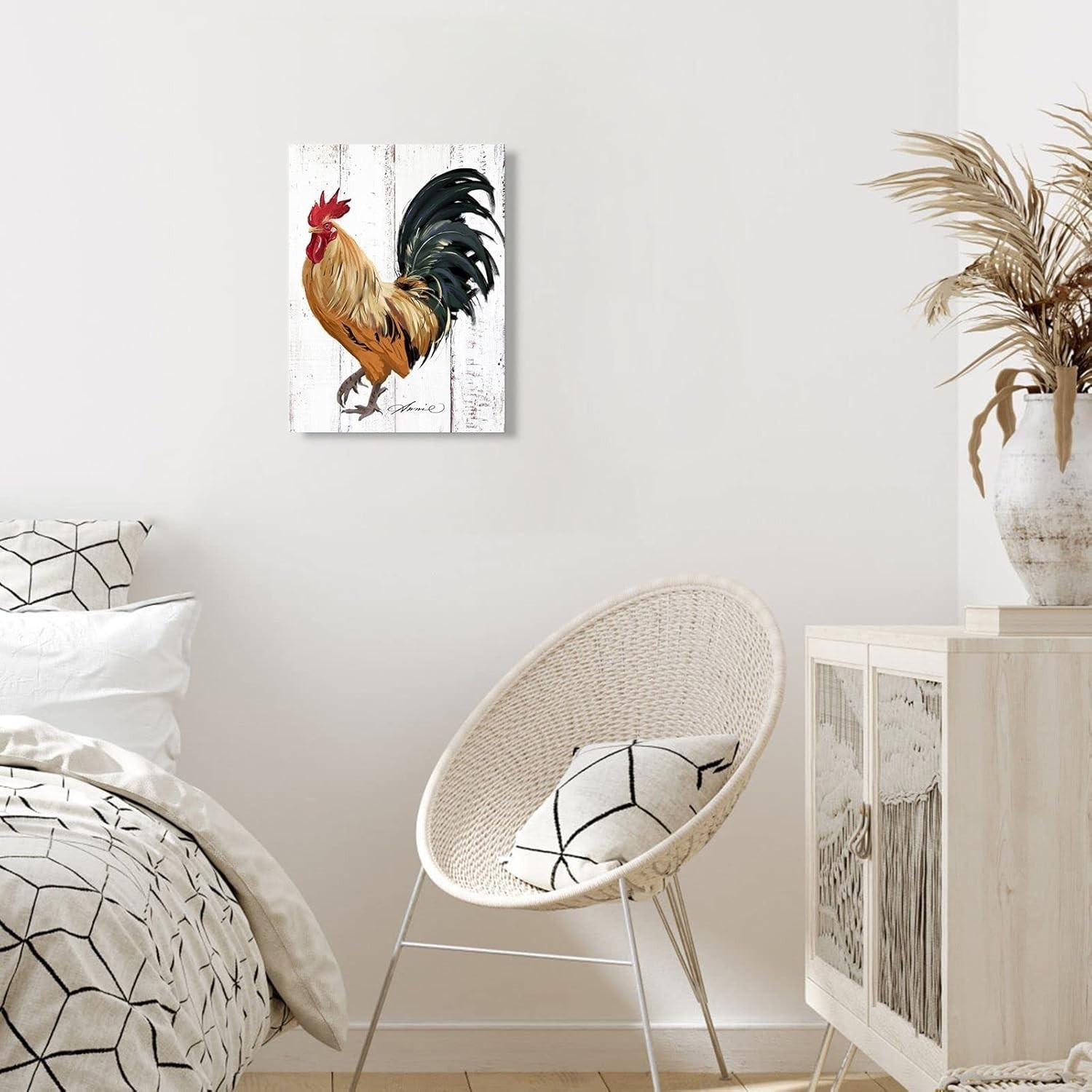 Farmhouse Rooster Decor – Lightweight Canvas Art for Kitchen & Dining