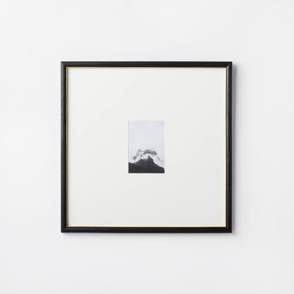 20&Prime; x 20&Prime; Matted to 5&Prime; x 7&Prime; Gallery Wall Frame Black/Brass