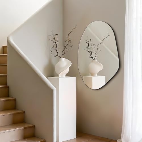 Irregular Asymmetrical Wall Mirror, 32&Prime; x 19&Prime; Modern 32&Prime;L x 19&Prime;W Frameless