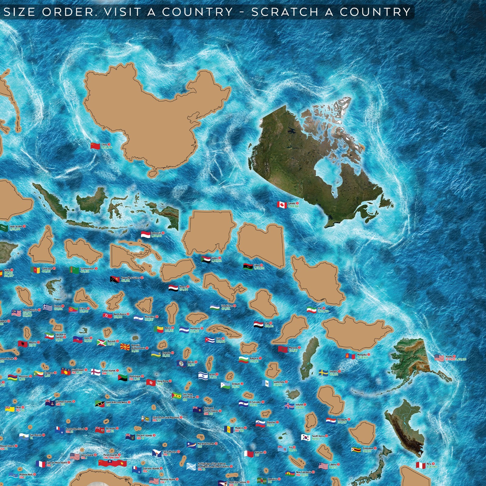 World Scratch Map – Earth Countries