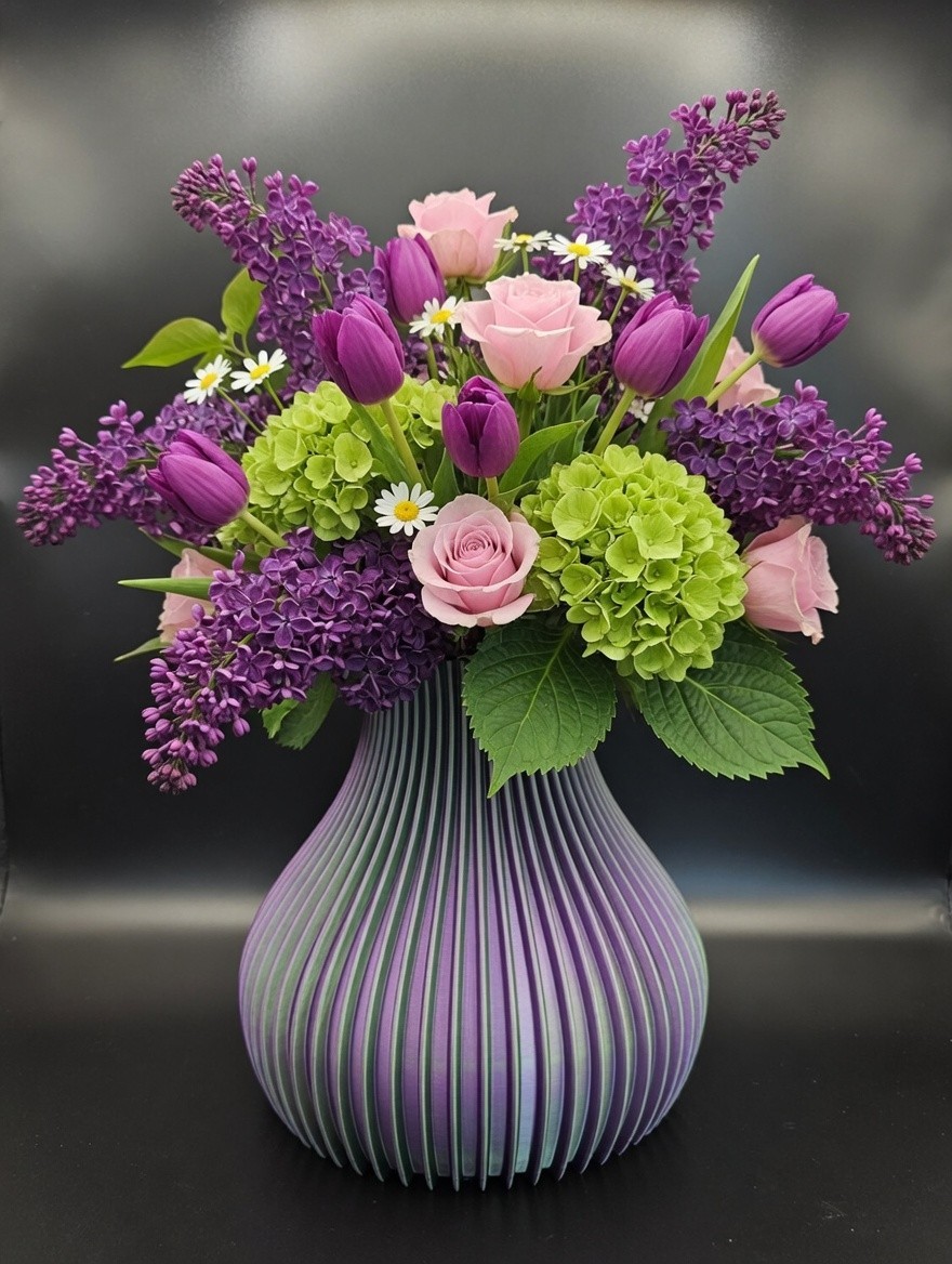 3D Printed Textured Vase Duel Color