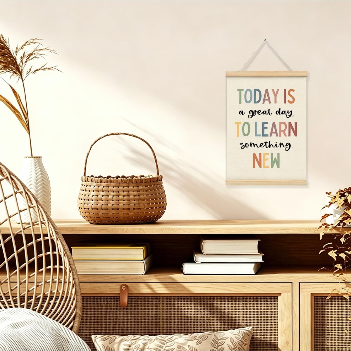 Boho Classroom Decor Motivational Wall Art, Today Is a Great Day to Learn Som…