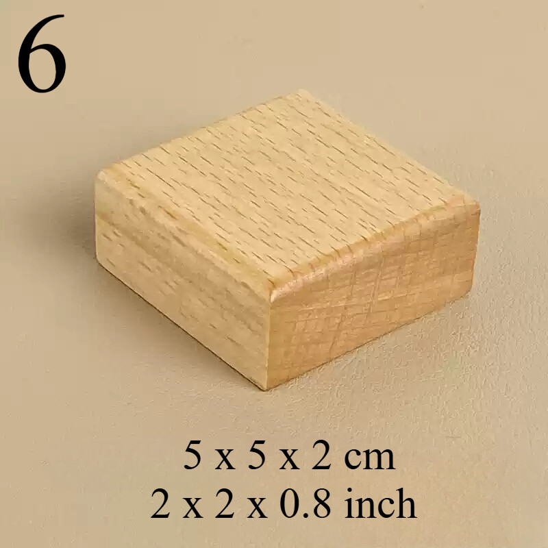 6x6cm/5x5cm Cute Mini Wood Base 2cm Thick Small Base Ornament Display Base Multi