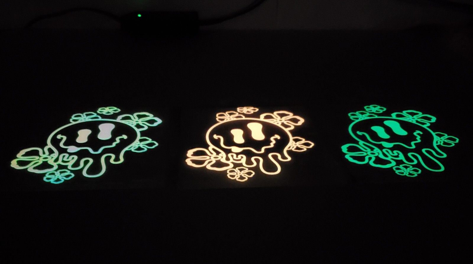 Glow In The Dark Vinyl Decals Medium Drippy Smiley Face Quotes Lit Studios New