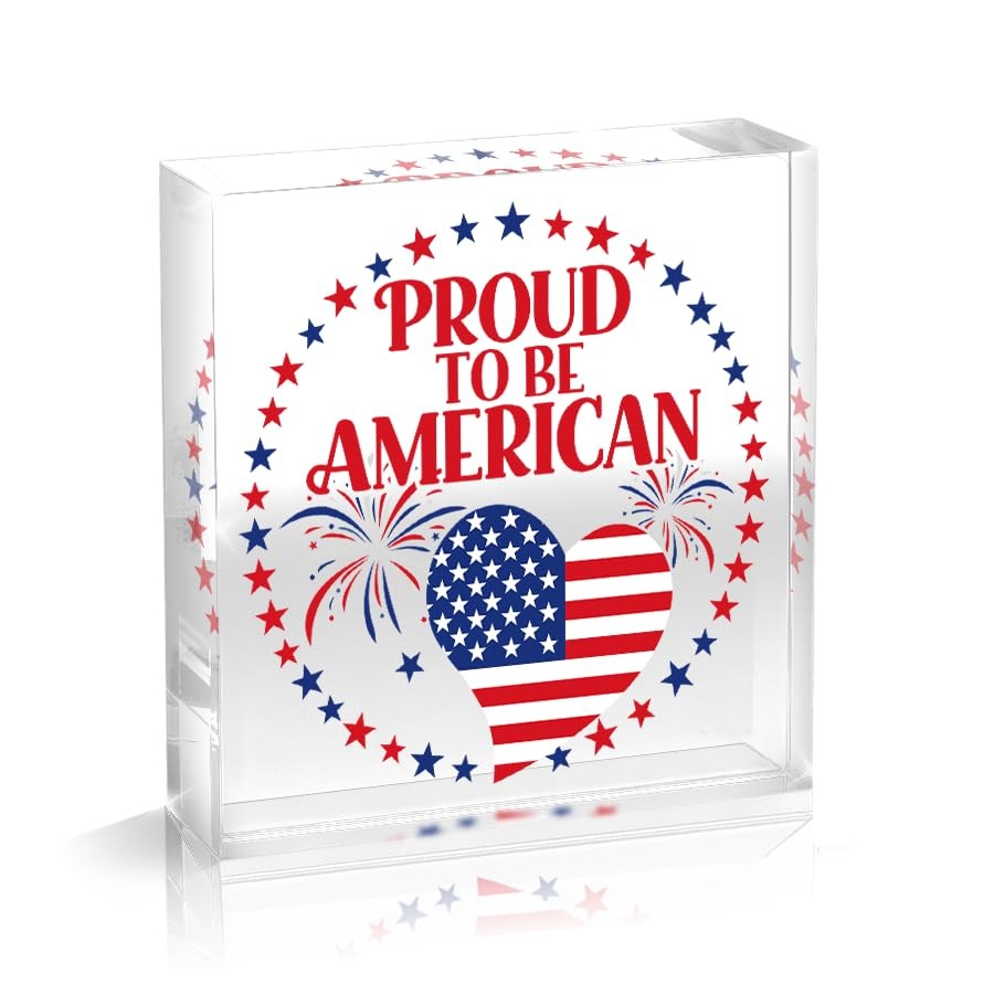 4th of July Decorations, 4 x 4 Inch Patriotic Table Centerpieces Independence…