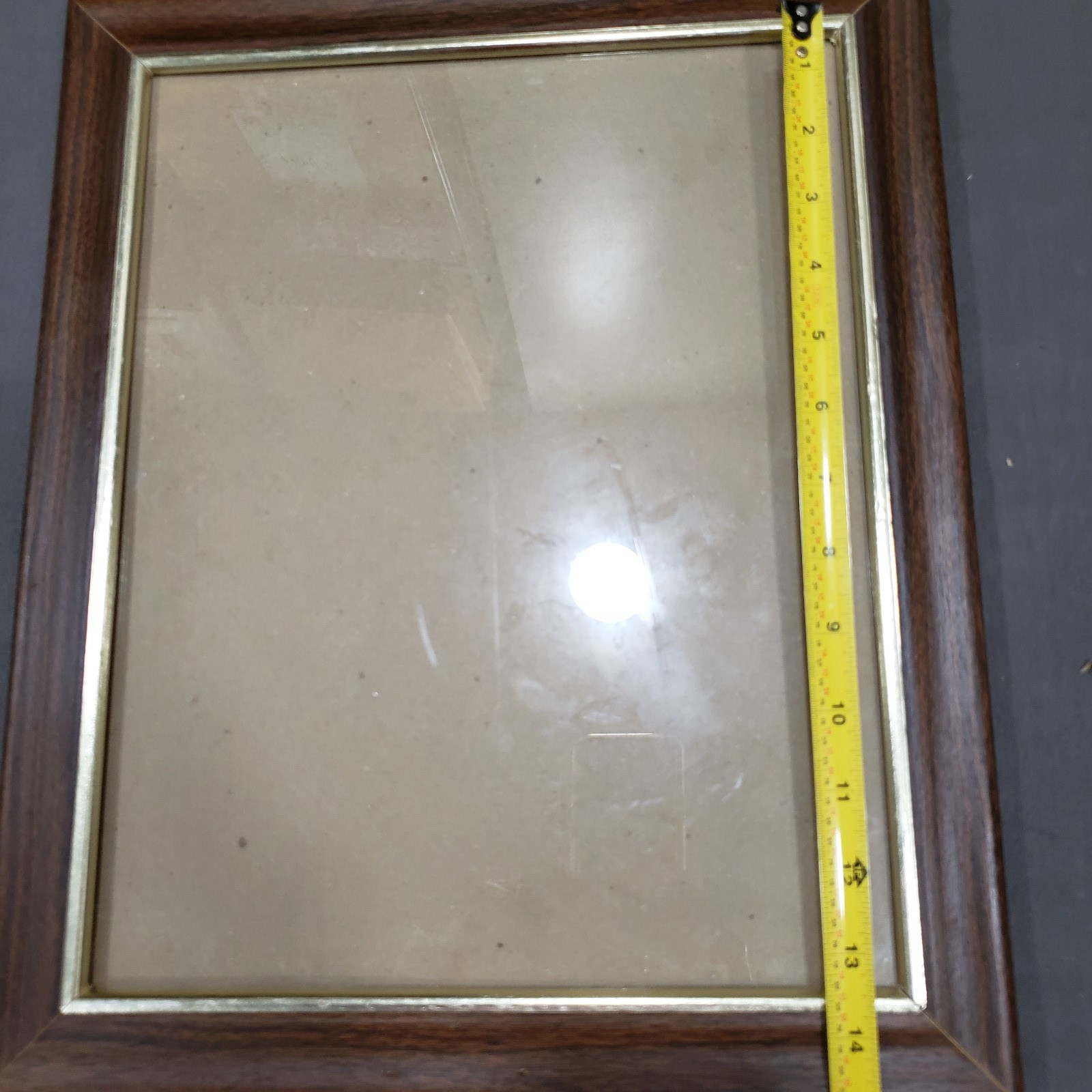 Vtg Picture Frames Lot of 2 Oak Tone Gold Liner 10×13 11×14 1970s Wall Decor