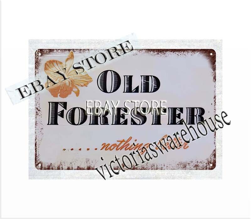 Old Forester Whiskey metal tin sign wall art living room