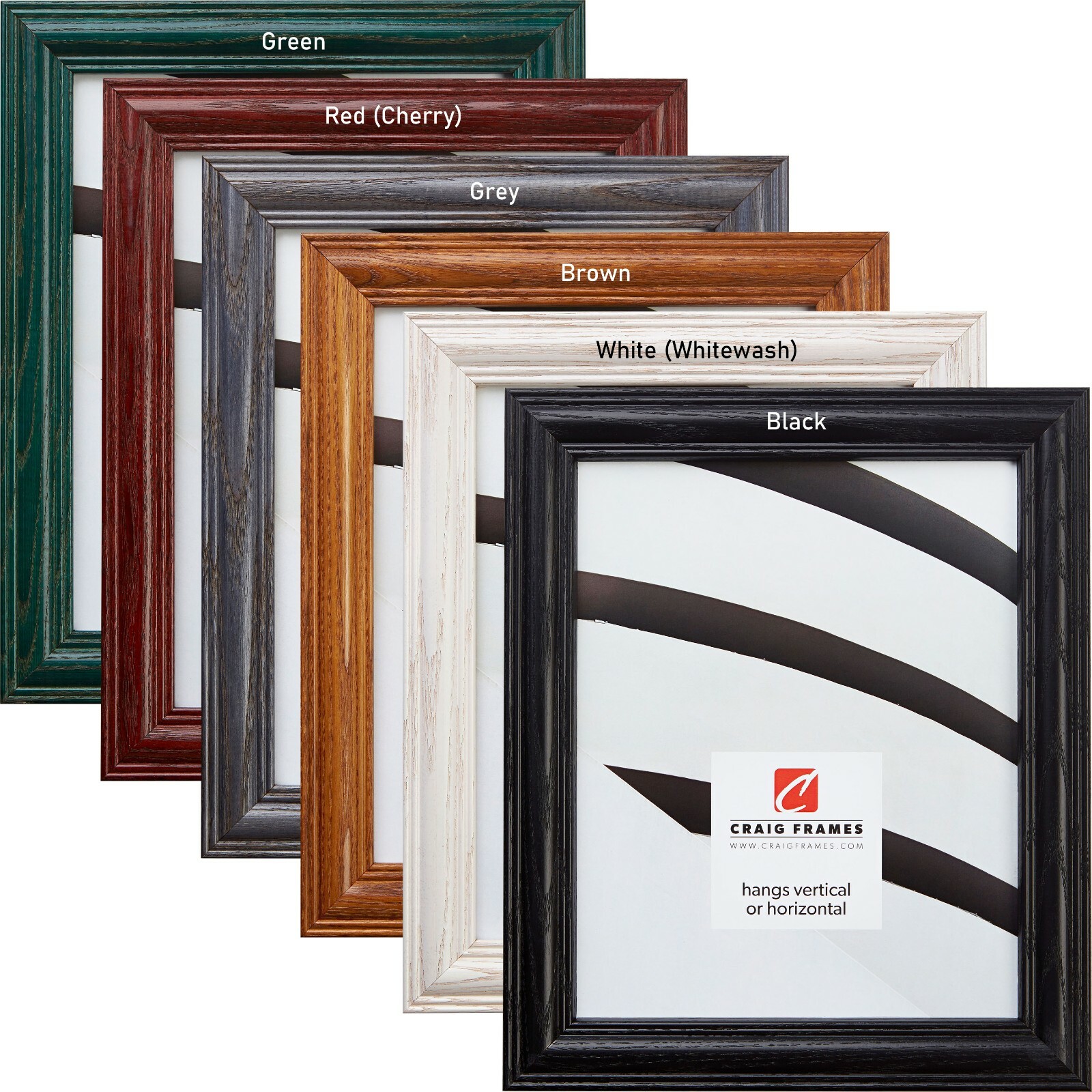 Craig Frames Wiltshire, Solid Wood Picture Frame, 1.25&Prime; Wide, Various Colors