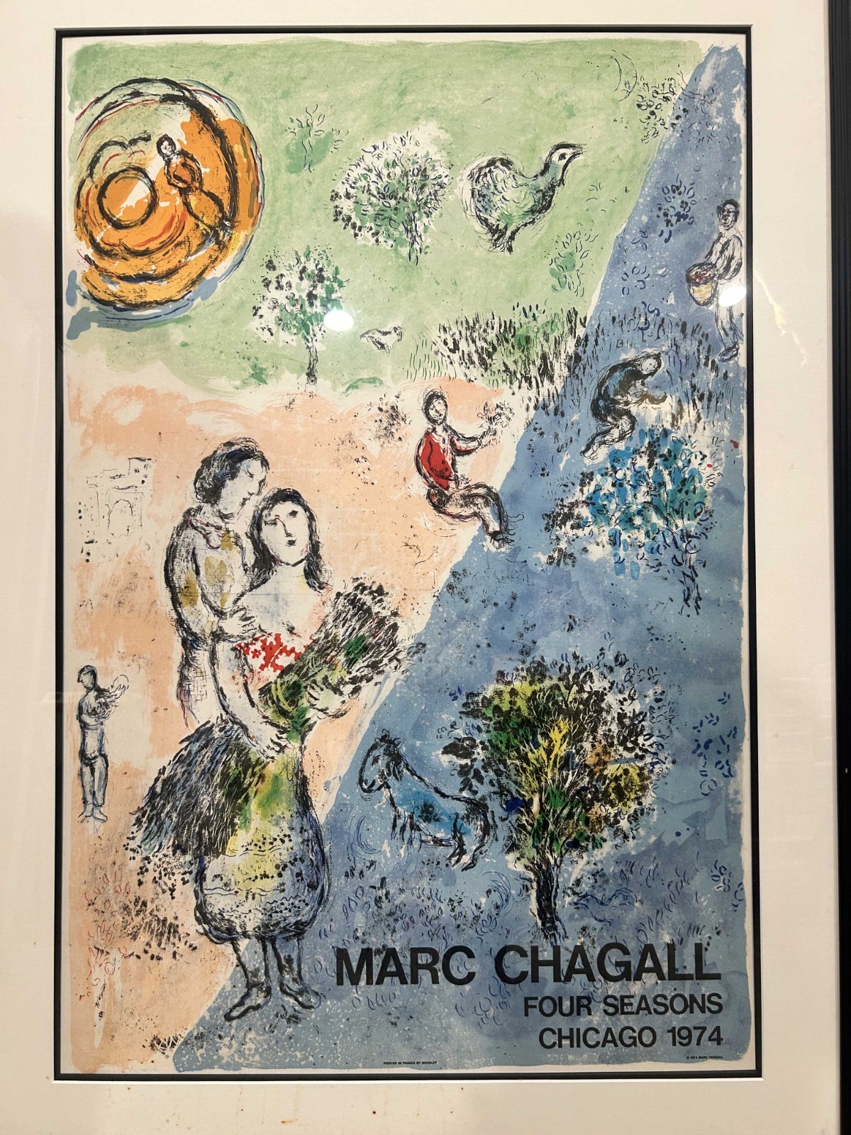 Marc Chagall Original Poster, &lsquo;Four Seasons&rsquo; 1974 Lithograph
