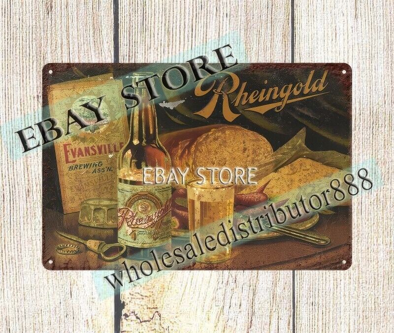 Evansville Brewing Assn brewery distillery Beer Pre-Pro tin sign bar pub