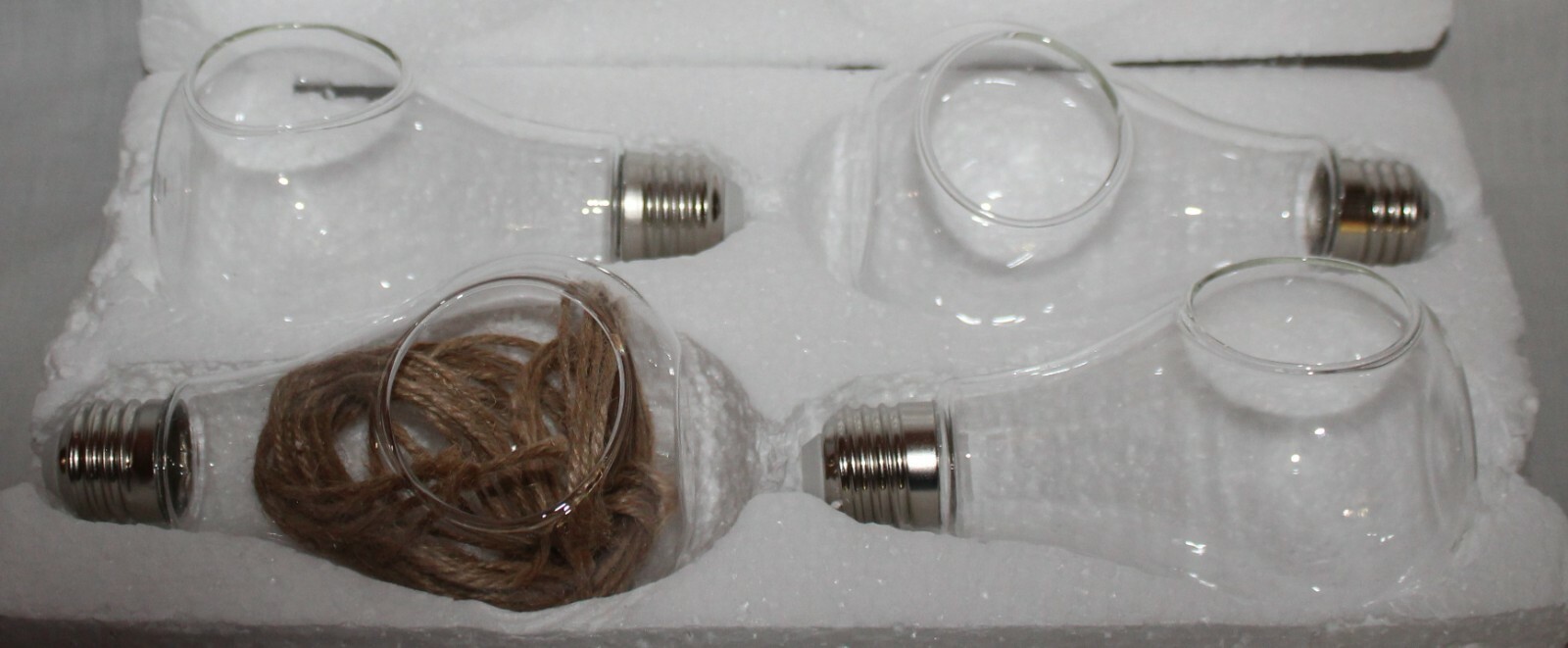 4 Pack Light Bulbs Hanging Glass Plant Terrarium Vase Succulent Decor Planter