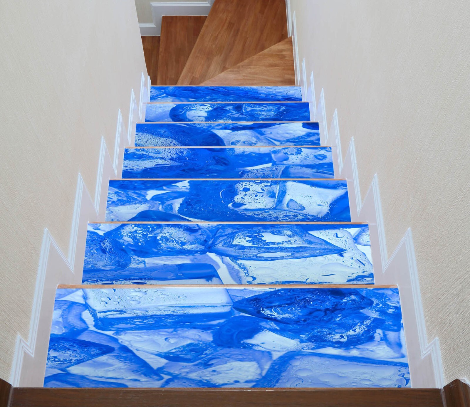 3D Blue Ice Cubes O3113 Stair Risers Decoration Photo Mural Decal Wallpaper Romy