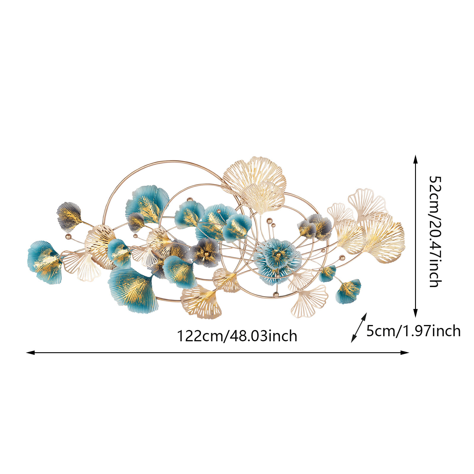 3D Metal Engraving Ginkgo Wall Decor Hanging Art Decor For Bedroom Living Room