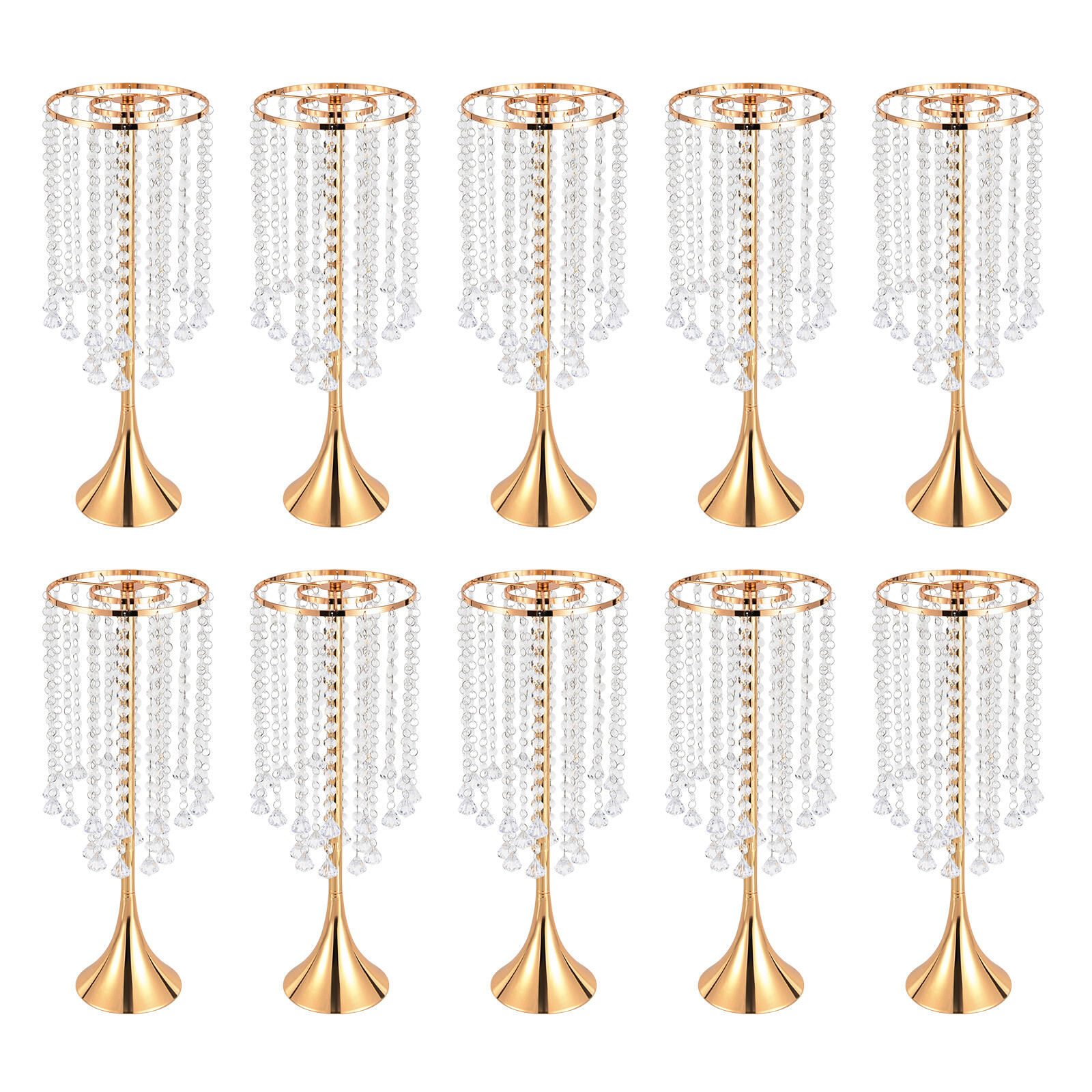 10 Pieces Crysta European Style Floral Vase Flower Vases Table-top Trumpet Vase