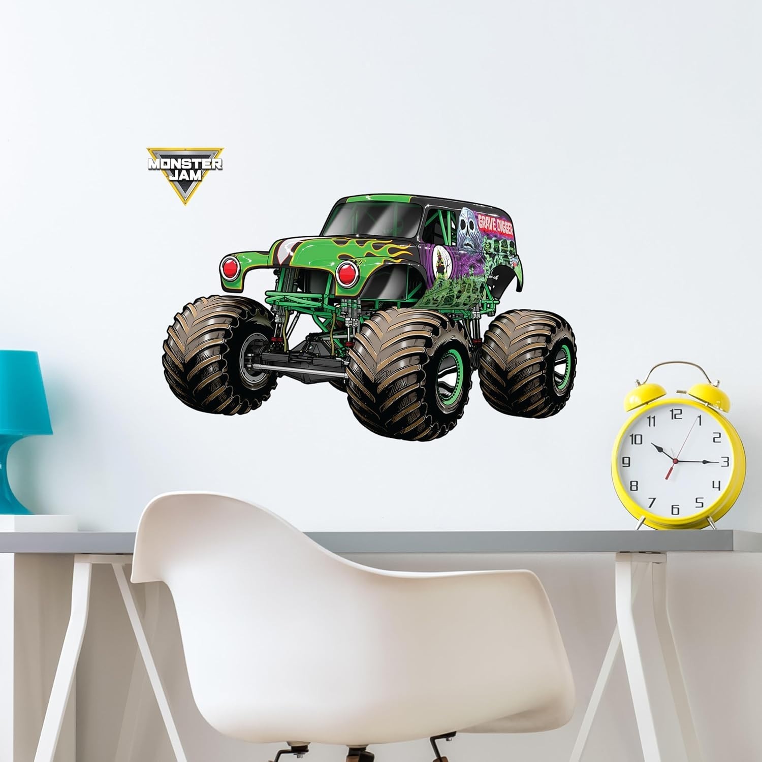 Monster Jam Wall Decals – 23&Prime; Grave Digger Wall Stickers with 3D Augmented Re…