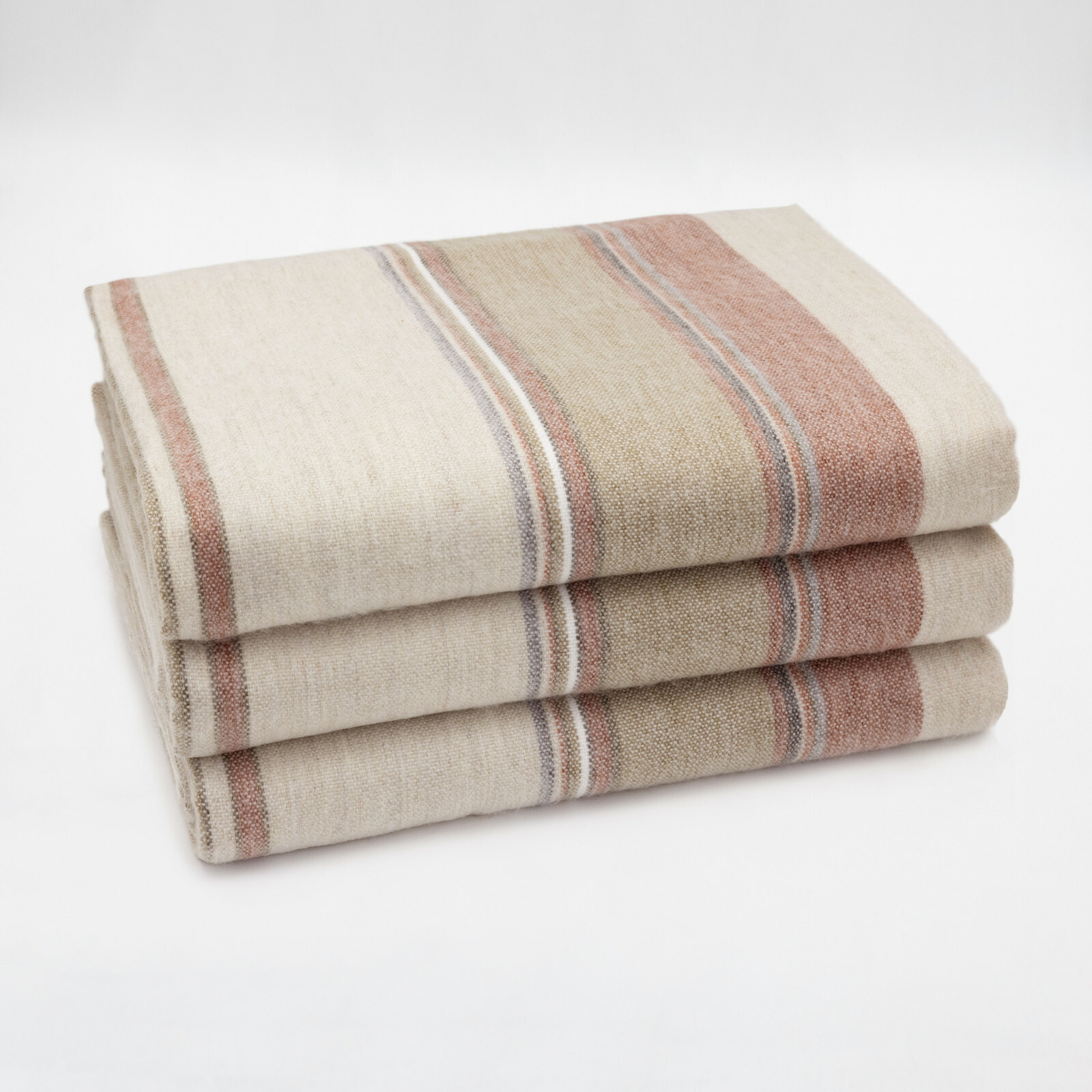 SOFT & WARM STRIPED ALPACA LLAMA WOOL BLANKET QUEEN BED SOFA EARTH TONES