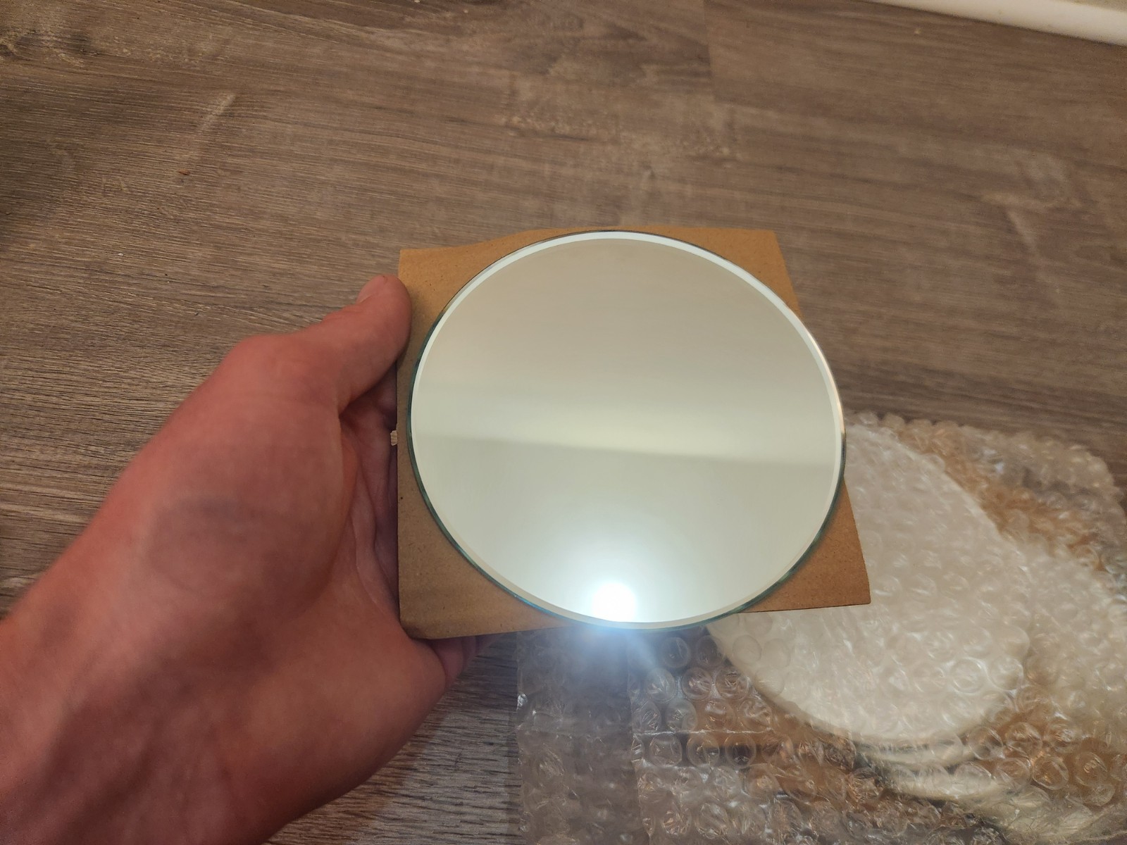 Plymor 5&Prime; Round, 3mm Thick Beveled Glass Mirror Circle, Pack of 6