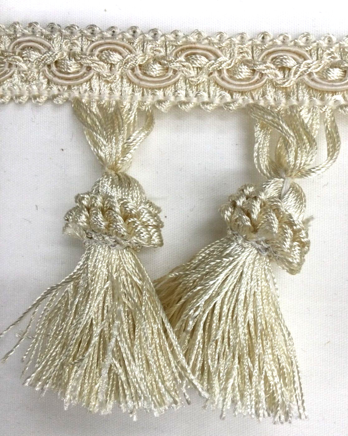Tassel Fringe Trim 3.5&Prime; for Drapery Curtains Upholstery Pillows/ Pearl White