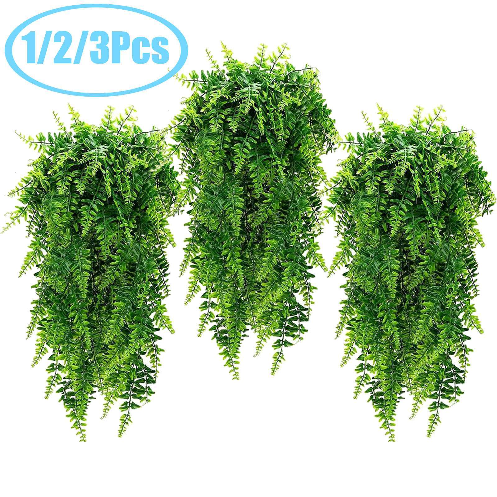 1/2/3Pcs Ferns Artificial Rattan Plastic Fake Hanging Plant Vine Outdoor Decor