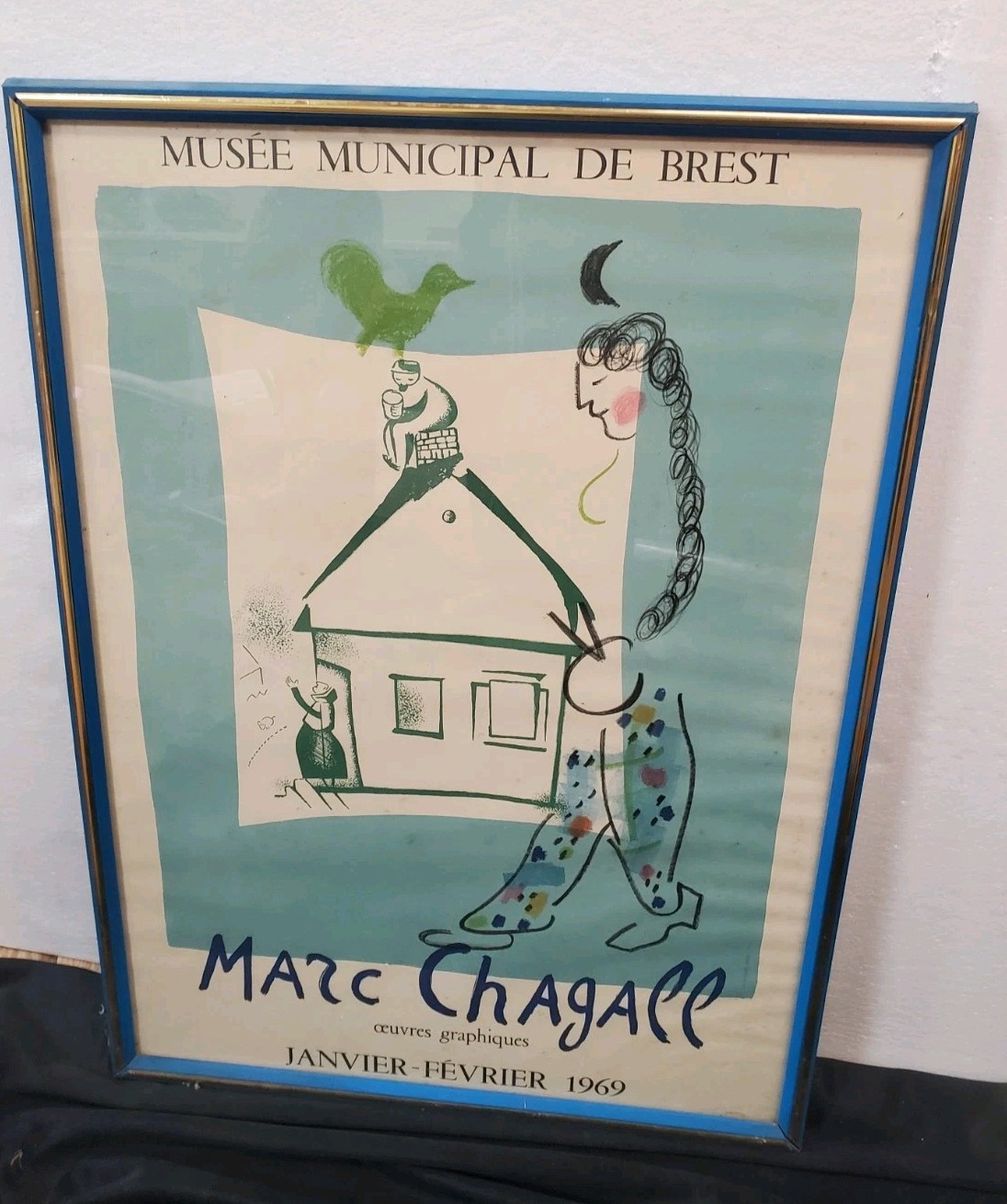 MARC CHAGALL The House in My Village 21&Prime; x 29&Prime; Lithograph 1969 Modernism Mu