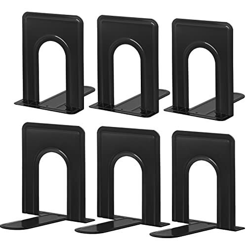 HappyHapi Bookends, Metal Bookend for Shelves, Assorted Sizes , Colors