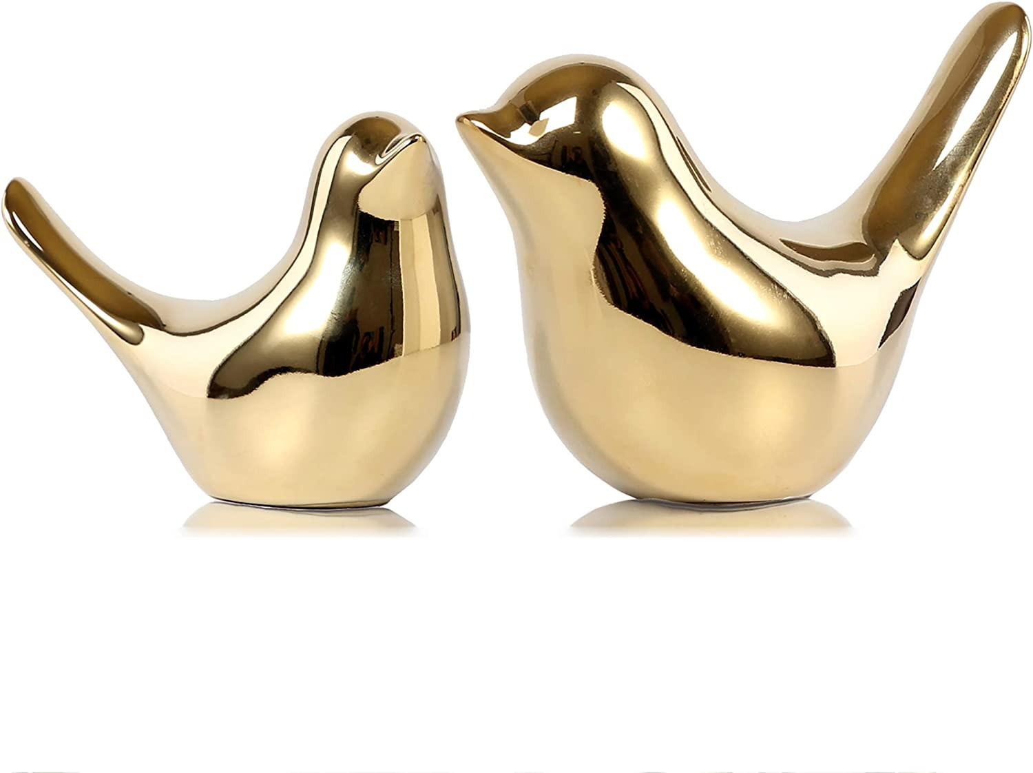 Small Birds Statues Gold Home Decor Modern Style Figurine Decorative Ornaments f