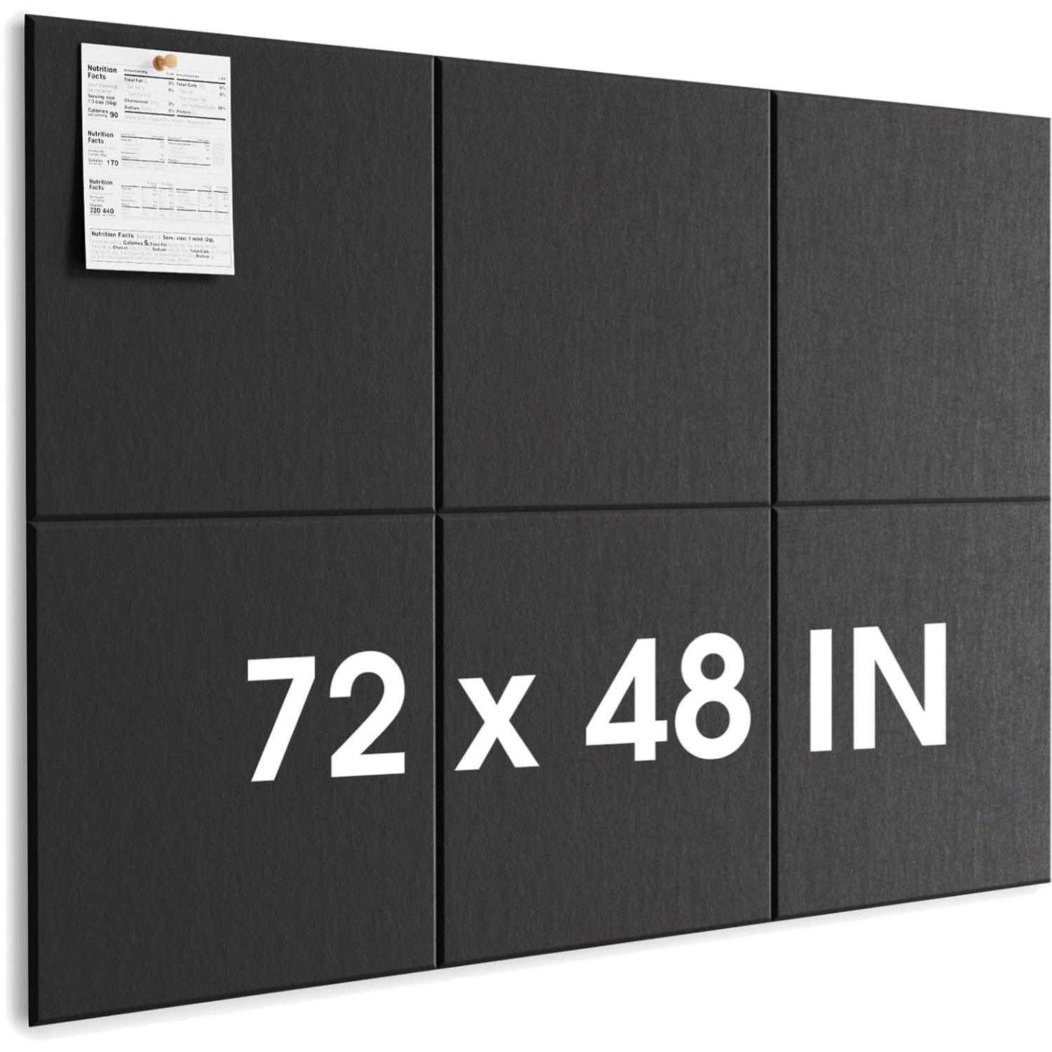 Customizable Black Felt Wall Mount Bulletin Board – 6 Durable Panels for Display