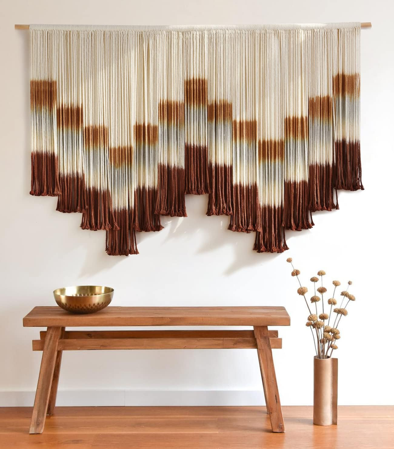 Macrame Wall Hanging Tie-Dye Geometric Decor Large Scale Wall Art